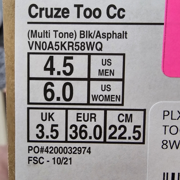 VANS CRUZE TOO CC SIZE 4.5 - Picture 3 of 3
